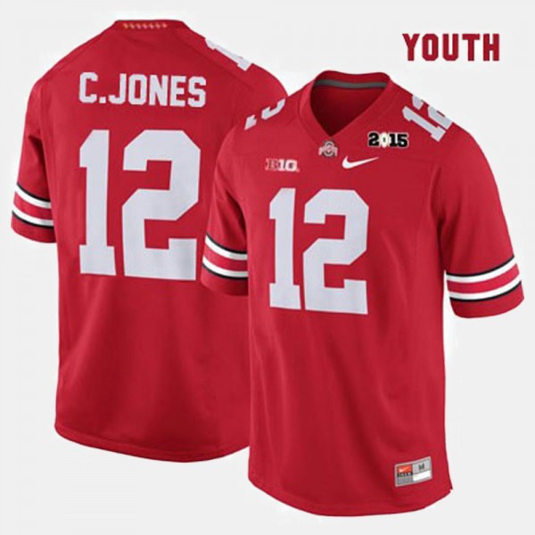 Ohio State Buckeyes Cardale Jone Youth #12 Red College Football Jersey 2404EVGN1